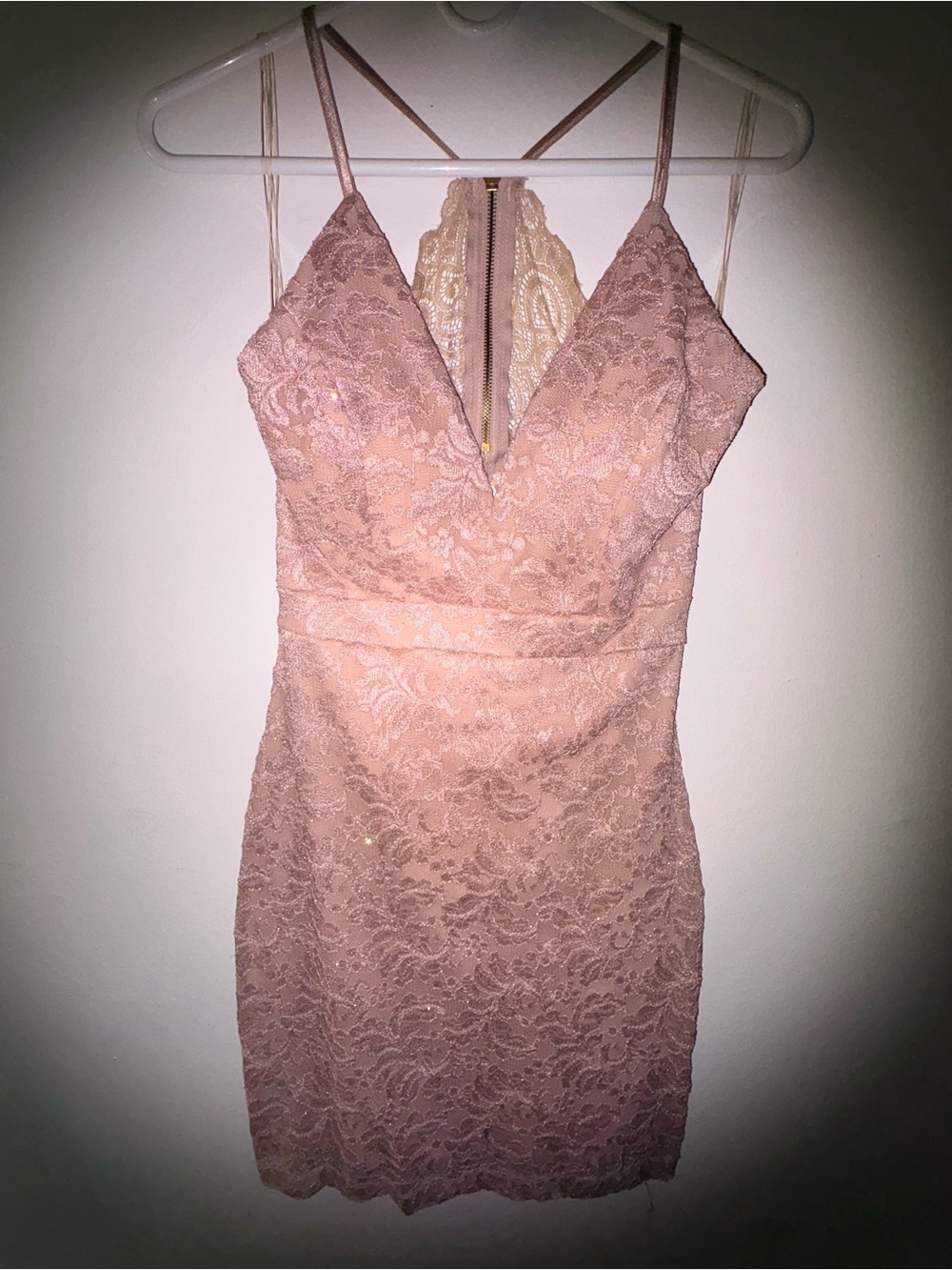 Emerald Sundae sparkly Lace Spaghetti Strap Dress